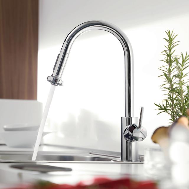 Hansgrohe Talis M52 Variarc single-lever kitchen mixer tap, with pull-out spout chrome