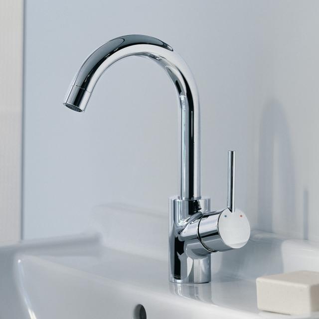 Hansgrohe Talis S single lever basin fitting with swivel spout 360° with pop-up waste set