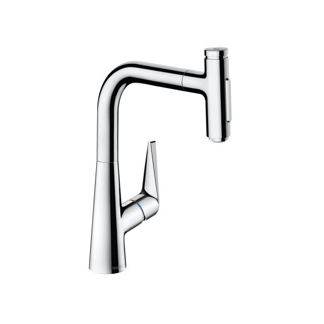Hansgrohe Talis Select M51 single lever kitchen mixer 220, with pull-out spout and sBox chrome