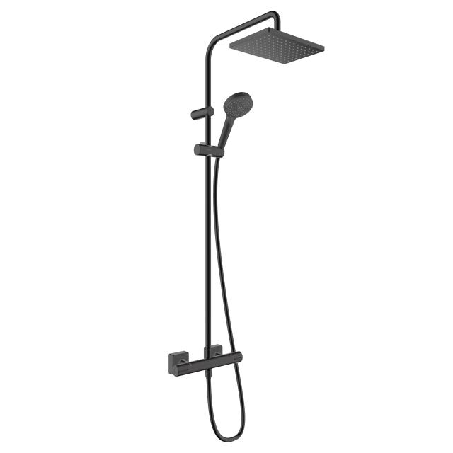Hansgrohe Vernis Shape 230 1jet Showerpipe with shower thermostat matt black, with EcoSmart
