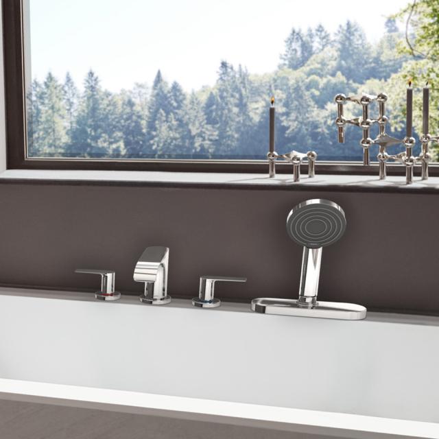 Hansgrohe Vivenis four-hole, deck-mounted bath fittings with hose box chrome