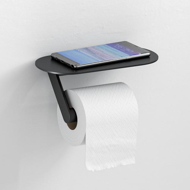 Hansgrohe WallStoris Porte-papier toilette avec tablette noir mat