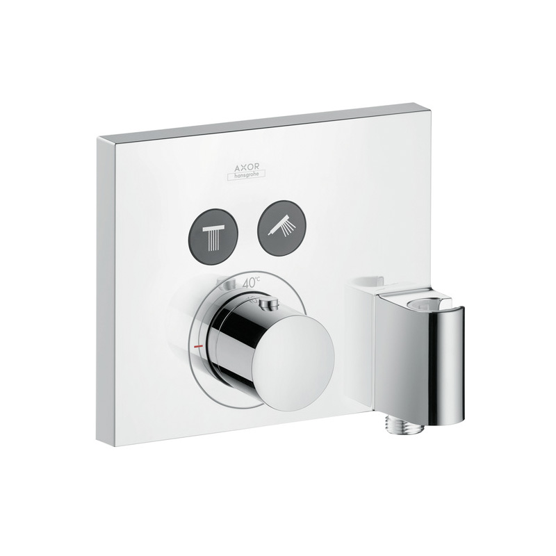 AXOR ShowerSolutions Square Thermostat encastré pour 2 sorties avec FixFix et douchette, 36712000
