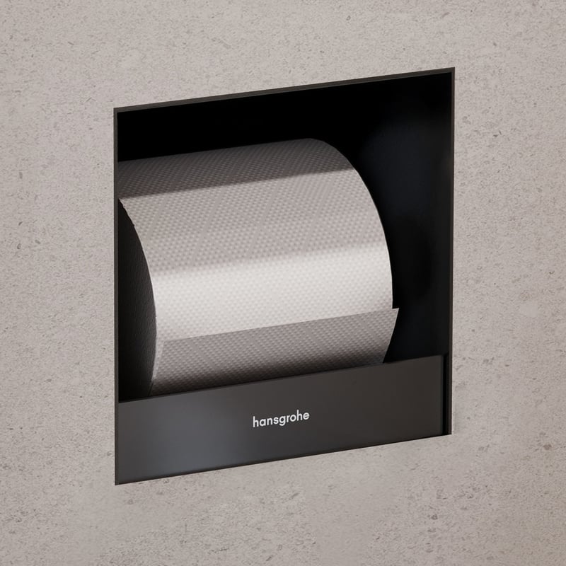 Giese Valet WC pour lingettes avec porte-papier toilette chrome/satiné -  31770-02