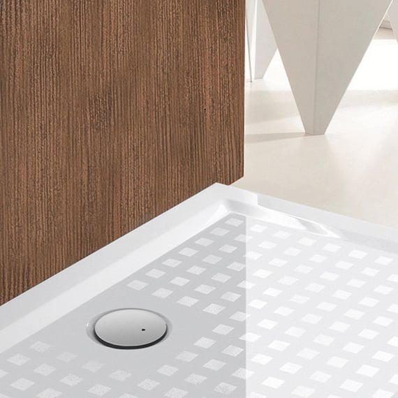 Receveur De Douche Hoesch - Forme Ronde - Blanc - Fonte Minérale - Antidérapant