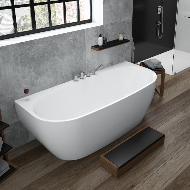 Hoesch iSENSI back-to-wall bath with panelling without bath filler