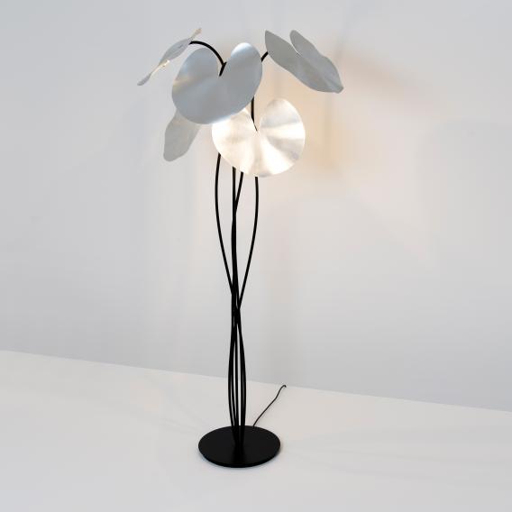 HollÄnder Controversia Led Floor Lamp, Black And Silver Flower Floor Lamp