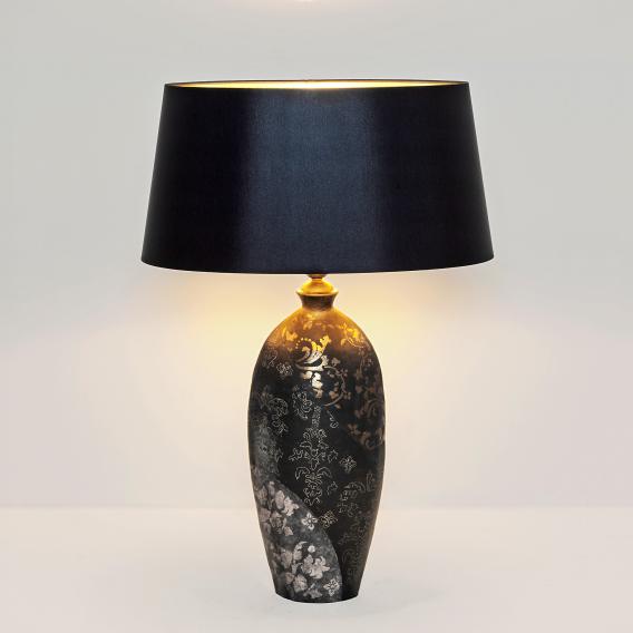 HollÄnder Mary Oval Large Table Lamp, Large Black And Silver Table Lamps