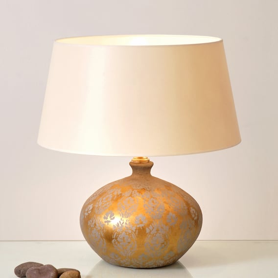 gold and silver table lamps