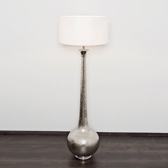 Lampada Da Terra Star Trading Con Paralume A Stella E Quadrato | Base In Metallo E Legno, Bianco | Altezza 82 Cm
