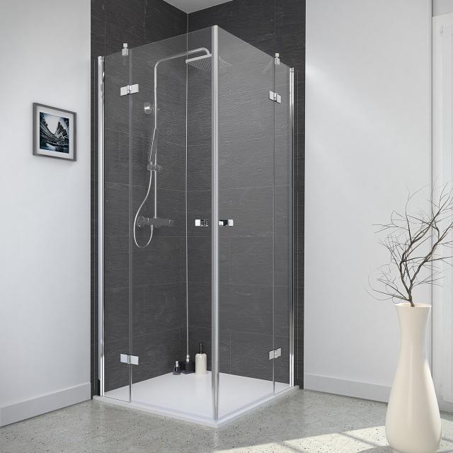 Reuter Kollektion Style corner entry with 2 hinged doors on side part