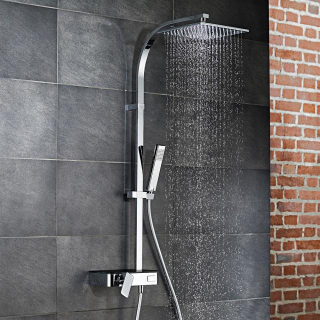 HSK AquaSwitch RS 500 Mix single lever mixer shower set with super flat overhead shower black