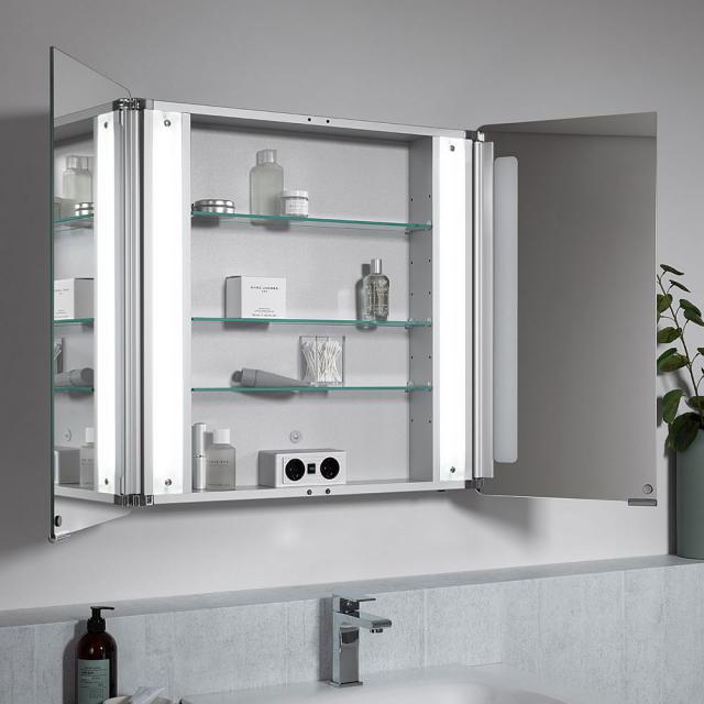 HSK ASP Softcube mirror cabinet with LED lighting with 2 doors