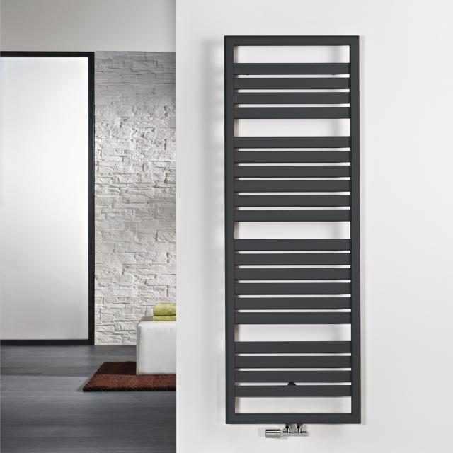 HSK Image towel radiator for all hot water operation black graphite, 655 Watt