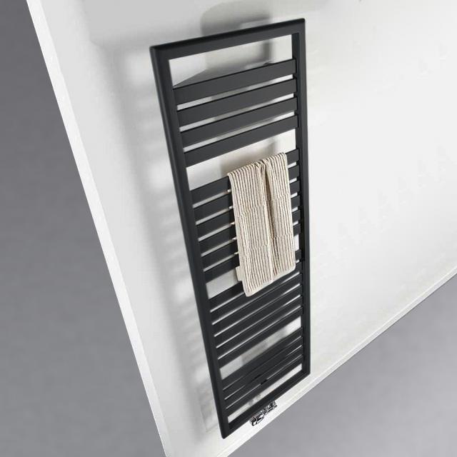 HSK Image towel radiator for all hot water operation black graphite, 916 Watt