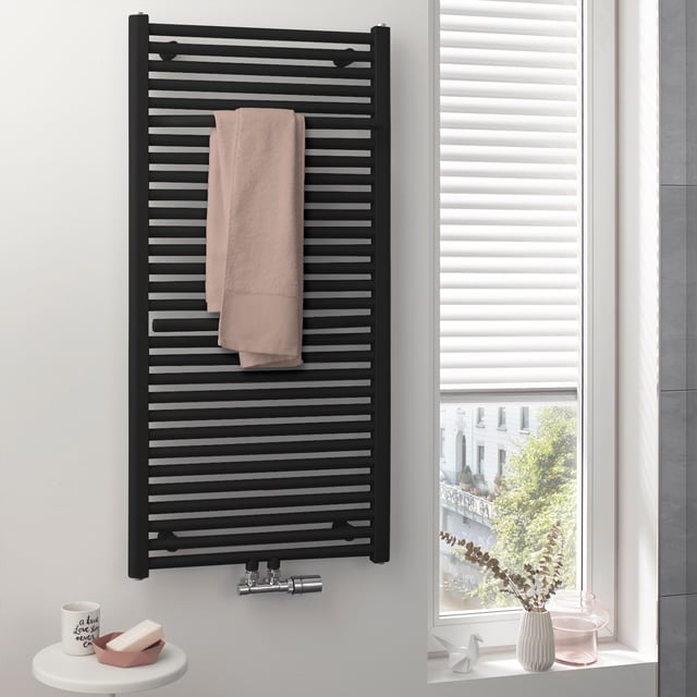 Sèche-serviettes plat – Noir mat – 180 cm x 50 cm - Nox