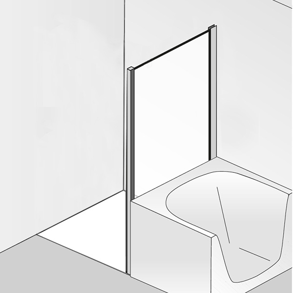 HSK Premium Softcube short side panel for two-way hinged door with fixed panel TSG light clear / chrome look