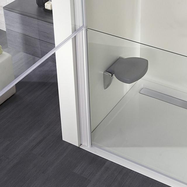 HSK rectangular shower tray with integrated shower channel, super flat white, channel cover polished stainless steel