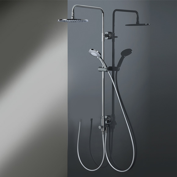 HSK RS 200 shower set with flat overhead shower