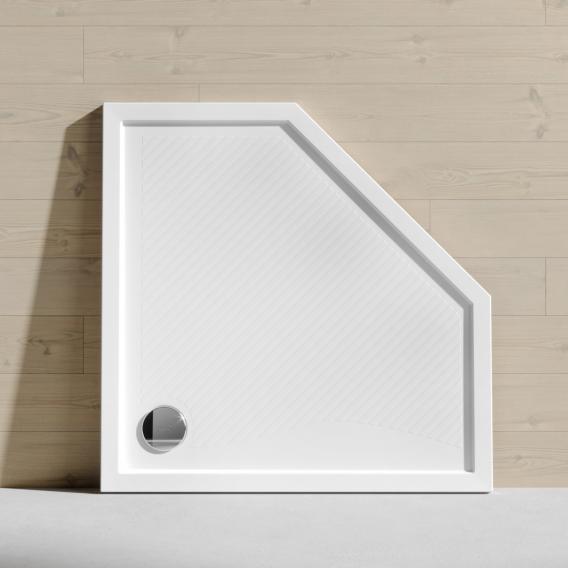 HÜPPE Purano pentagonal shower tray with anti-slip white