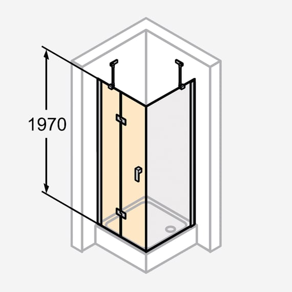 Porte de douche pliante Opure 80 à 84cm