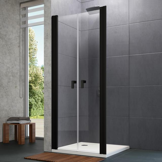 HÜPPE Design pure two-way door for side panel TSG clear / black edition