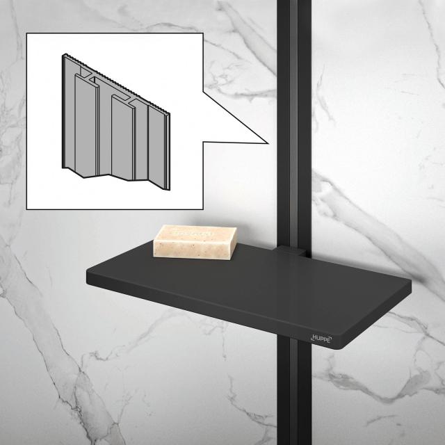 HÜPPE Select+ connecting profile for EasyStyle wall covering black edition/black