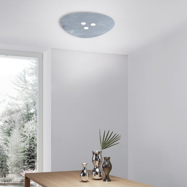 Feiss Deckenleuchte 3-flammig Im Walnuss-Finish | Mit English Scarvo Glas-Schirm – Flush Mount Für Wohnzimmer