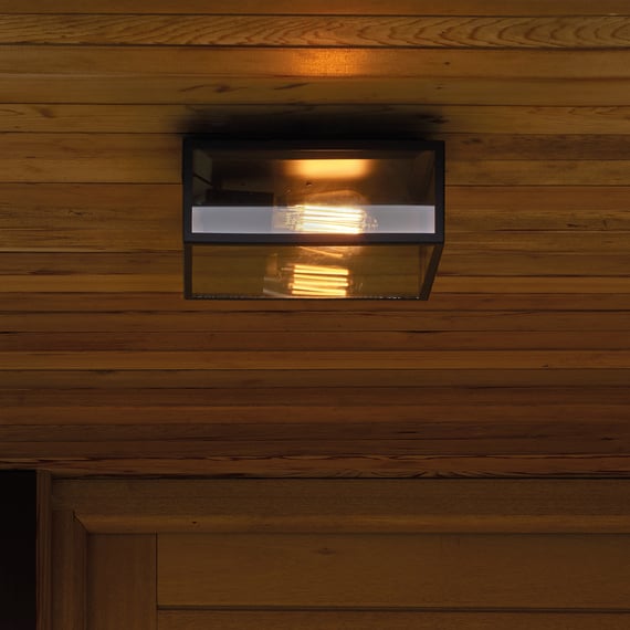 Lampada Da Parete E Soffitto Bloomy - Plafoniera Rotonda Ø25 Cm, Bianco/Nero, Vetro E Metallo, Attacco E27 Max 40W, Dimmabile, IP20 Per Interni