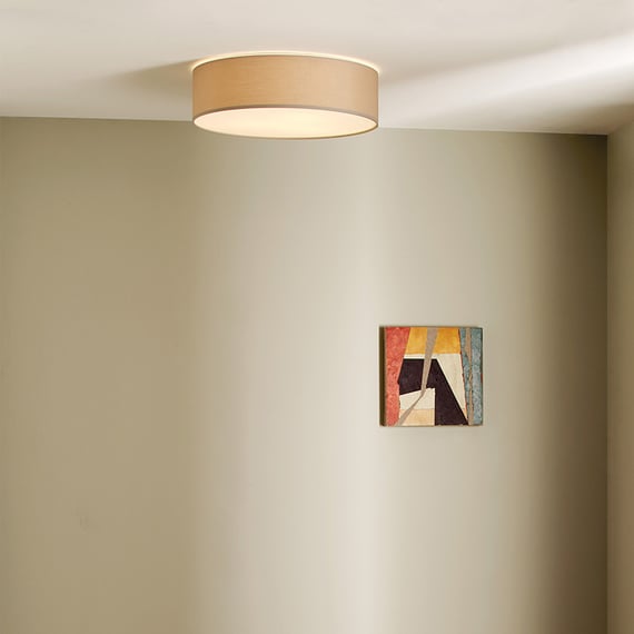 Lampada A Soffitto Safari In Metallo, 4 Luci Con Faretti Regolabili - Bianco/Ruggine, Effetto Luce Vintage
