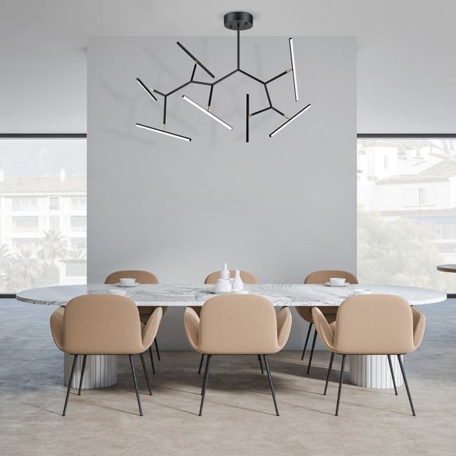 Lampada A Soffitto Koppom 4 Luci – Metallo Marrone Ruggine/Bianco – Bracci Regolabili – Attacco E14 – Stile Vintage Industriale