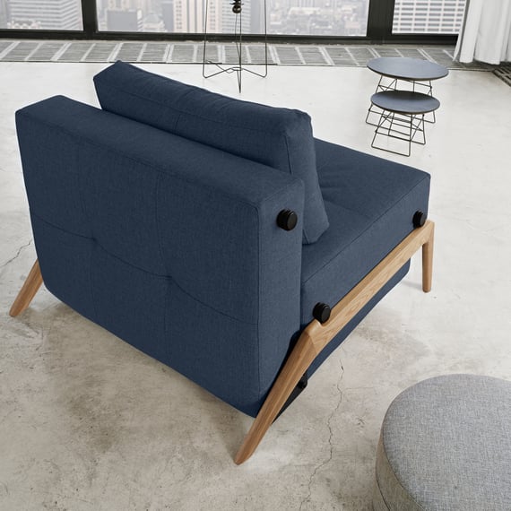 Fauteuil convertible en textile et bois de chêne Innovation Living