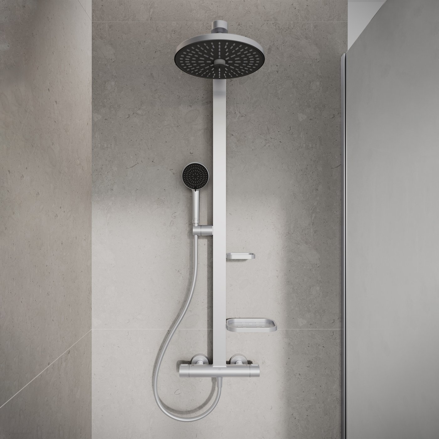 Standard Douche Ideal Standard Alu+ Colonne de douche en applique avec mitigeur ...