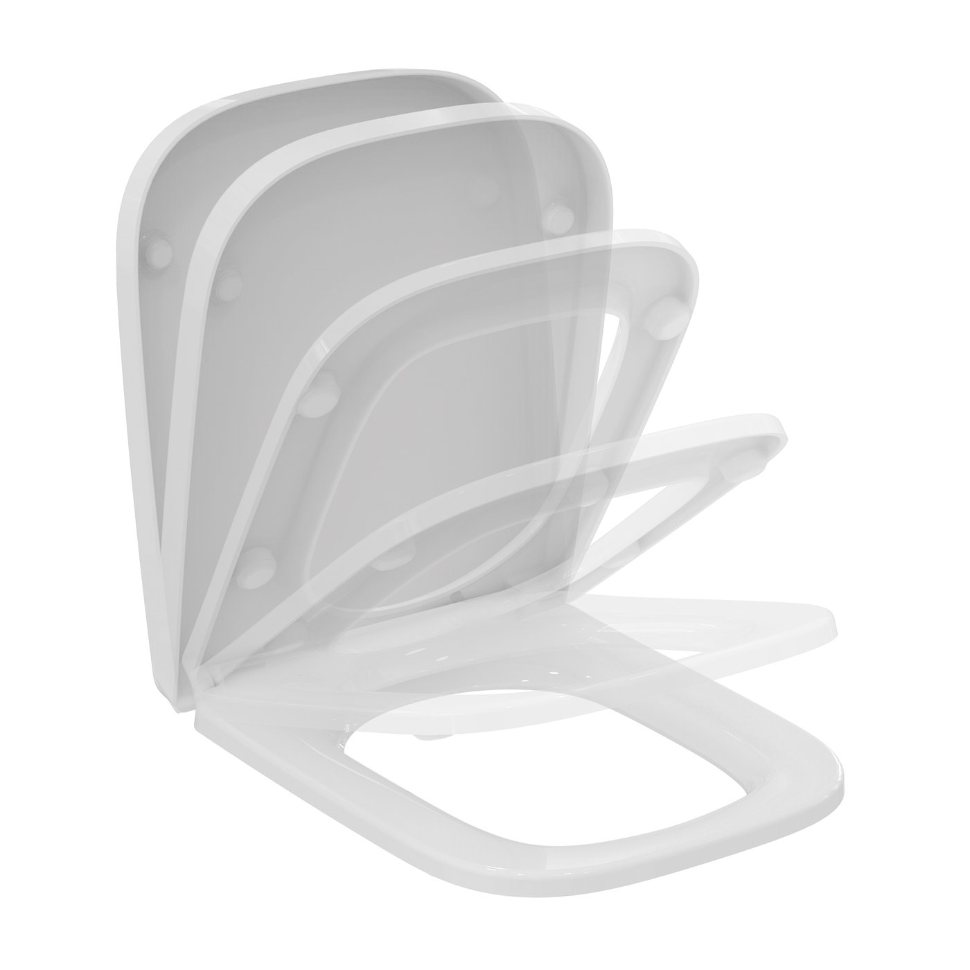 Abattant WC Ideal Standard I.Life B T468301 - SoftClose, Wrapover, Blanc Brillant - Fermeture Silencieuse & Déclipsable