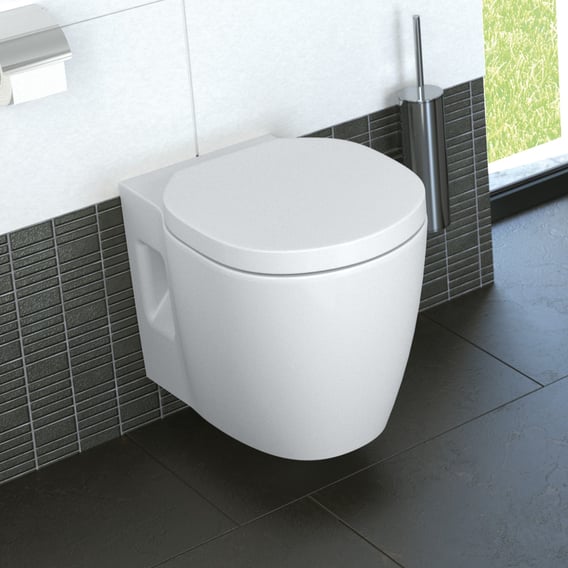 Paquete o empaquetar Esperar nosotros Ideal Standard Connect Freedom Plus 6 wall-mounted washdown toilet, raised  white, with Ideal Plus - E6075MA | REUTER