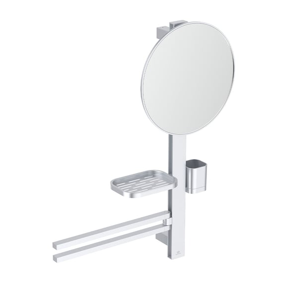 Miroir Cosmétique Sur Pied Axentia – Élégant, Inclinable, Idéal Maquillage & Rasage 21x22x9 Cm Argenté