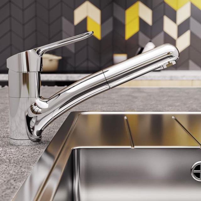 Ideal Standard CeraFlex single-lever kitchen mixer tap, with pull-out spout