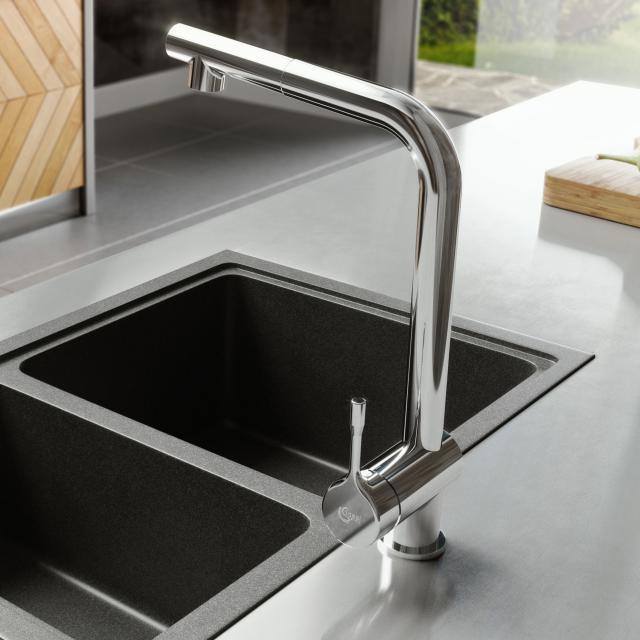 Ideal Standard CERALOOK single-lever kitchen mixer tap, with pull-out spout