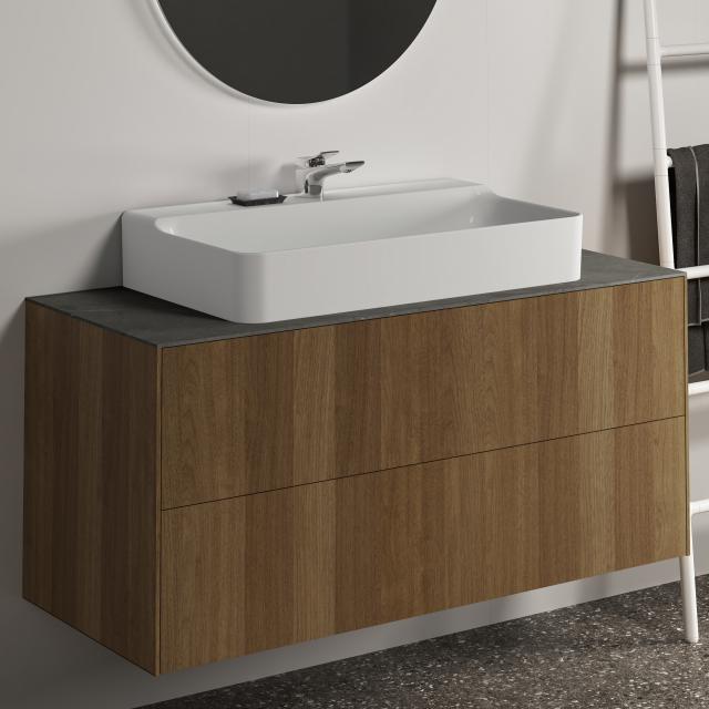 Ideal Standard Conca Meuble sous-lavabo pour plan de toilette avec 2 tiroirs Façade noyer foncé/corps du meuble noyer foncé