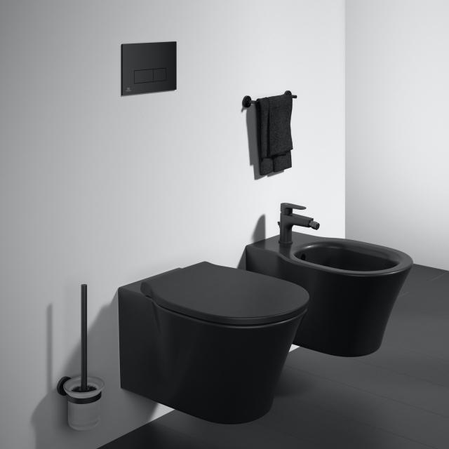 Ideal Standard Connect Air wall-mounted, washdown toilet, rimless matt black