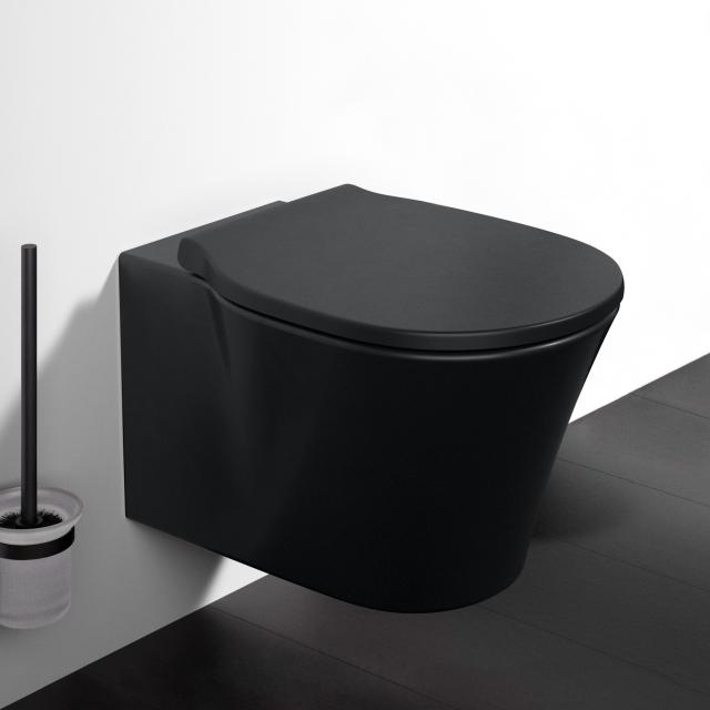 Ideal Standard Connect Air wall-mounted, washdown toilet, rimless, with toilet seat matt black