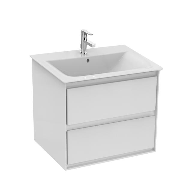 Ideal Standard Connect Air washbasin with vanity unit with 2 pull-out compartments white gloss/matt white, basin white with Ideal Plus