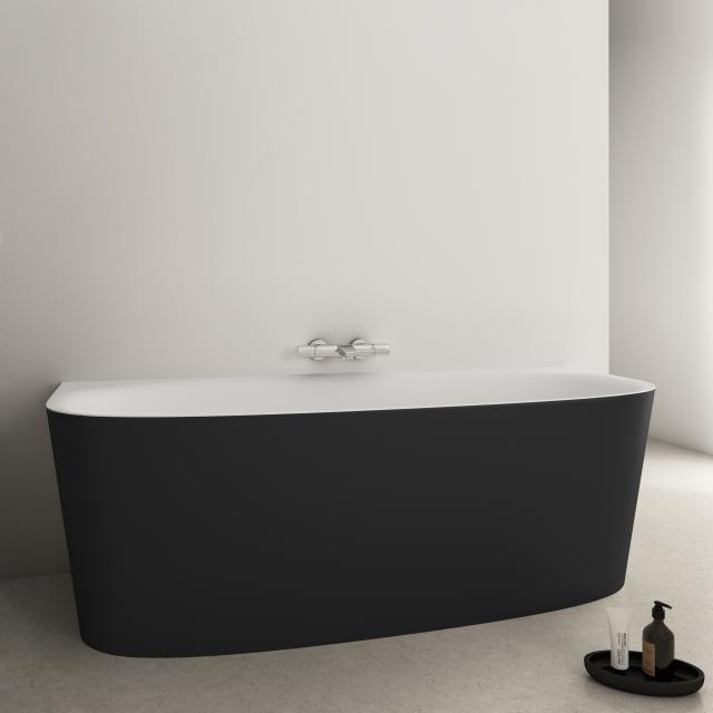 Ideal Standard Dea back-to-wall bath with panelling black/matt white, without filling function