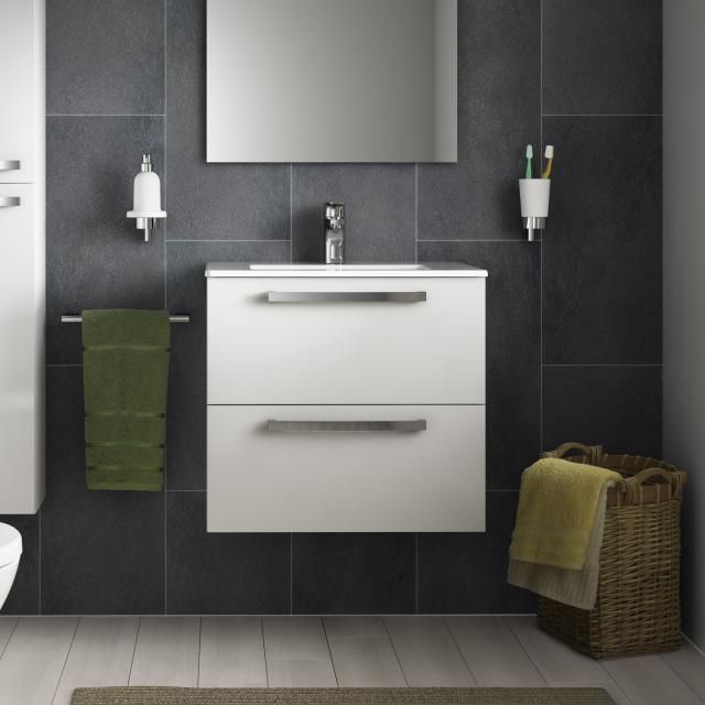 Ideal Standard Eurovit Plus Lavabo avec meuble sous-lavabo, 2 tiroirs blanc ultra brillant