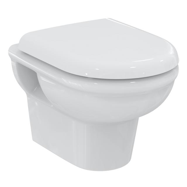 Ideal Standard Exacto combi pack wall-mounted washdown toilet, rimless, with toilet seat
