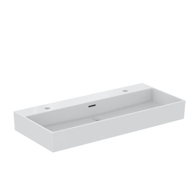 Ideal Standard Extra double washbasin white, with 2 tap holes, grounded