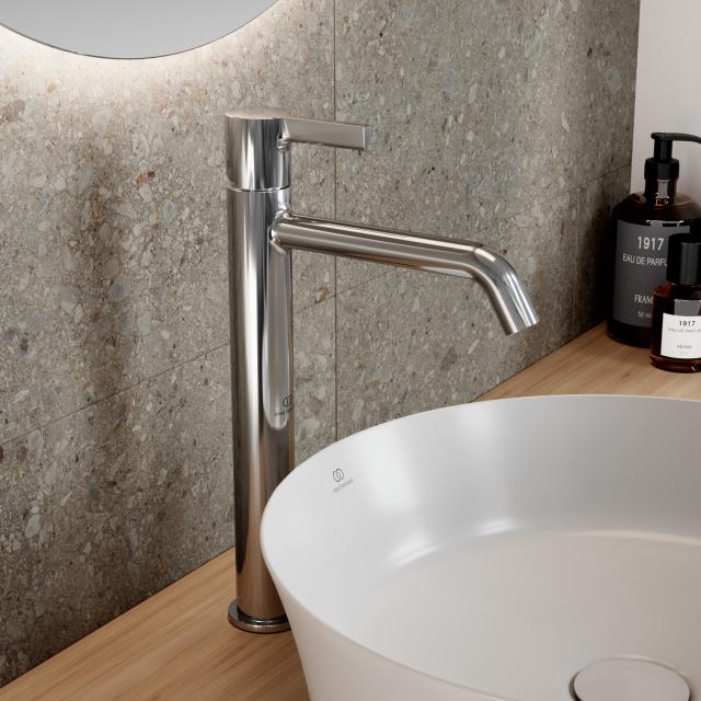 Ideal Standard Joy basin fitting with raised pillar chrome, without waste set