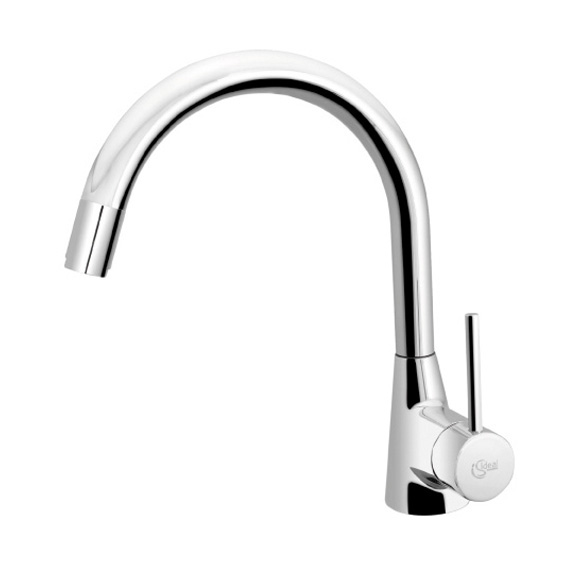 Ideal Standard Nora single-lever kitchen mixer tap, with pull-out spout, for low pressure chrome