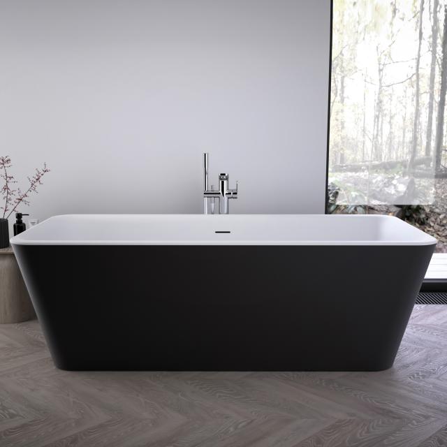 Ideal Standard Tonic II freestanding, rectangular bath black/matt white, without filling function