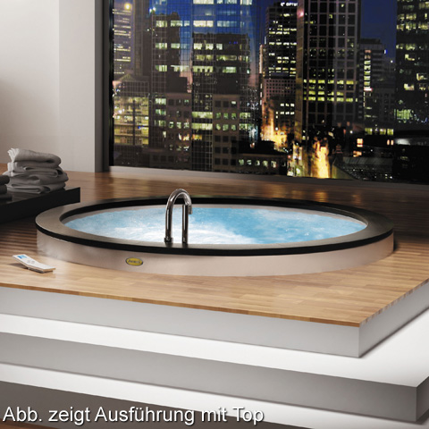 Jacuzzi NOVA round whirlbath, built-in white, with TOP AQS-System